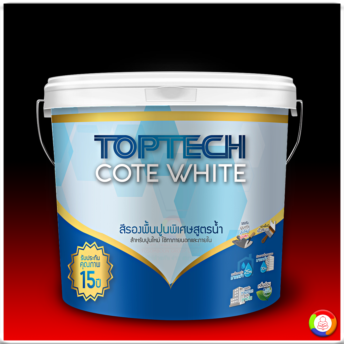 Delta Toptech Coat White สีรองพื้นปูนอเนกประสงค์สูตรน้ำ ท็อปเทค โค้ด ไวท์
