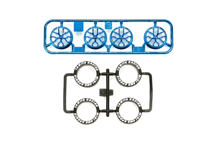 95528 Low-Profile Tire & Blue Plated Wheel Set (Y Spoke)