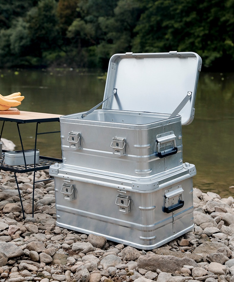 กล่องอลูมิเนียม เก็บของ แค้มปิ้ง 58 ลิตร Aluminum Storage Box 58L