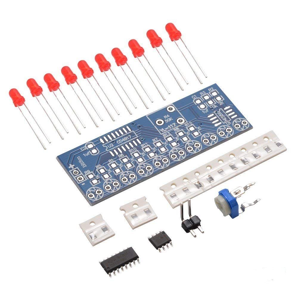 ชุดประกอบไฟวิ่ง NE555+CD4017 Light Water Flowing Light LED Module DIY Kit