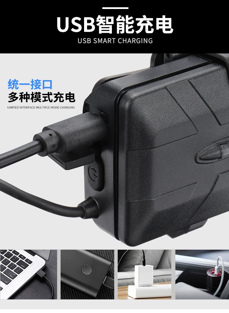 ไฟฉายคาดหัวแรงสูง แบบ 4 หลอด T6 LED และ 2 หลอด COB GY06 ใฃ้อินฟราเรด เปิด ปิดได้