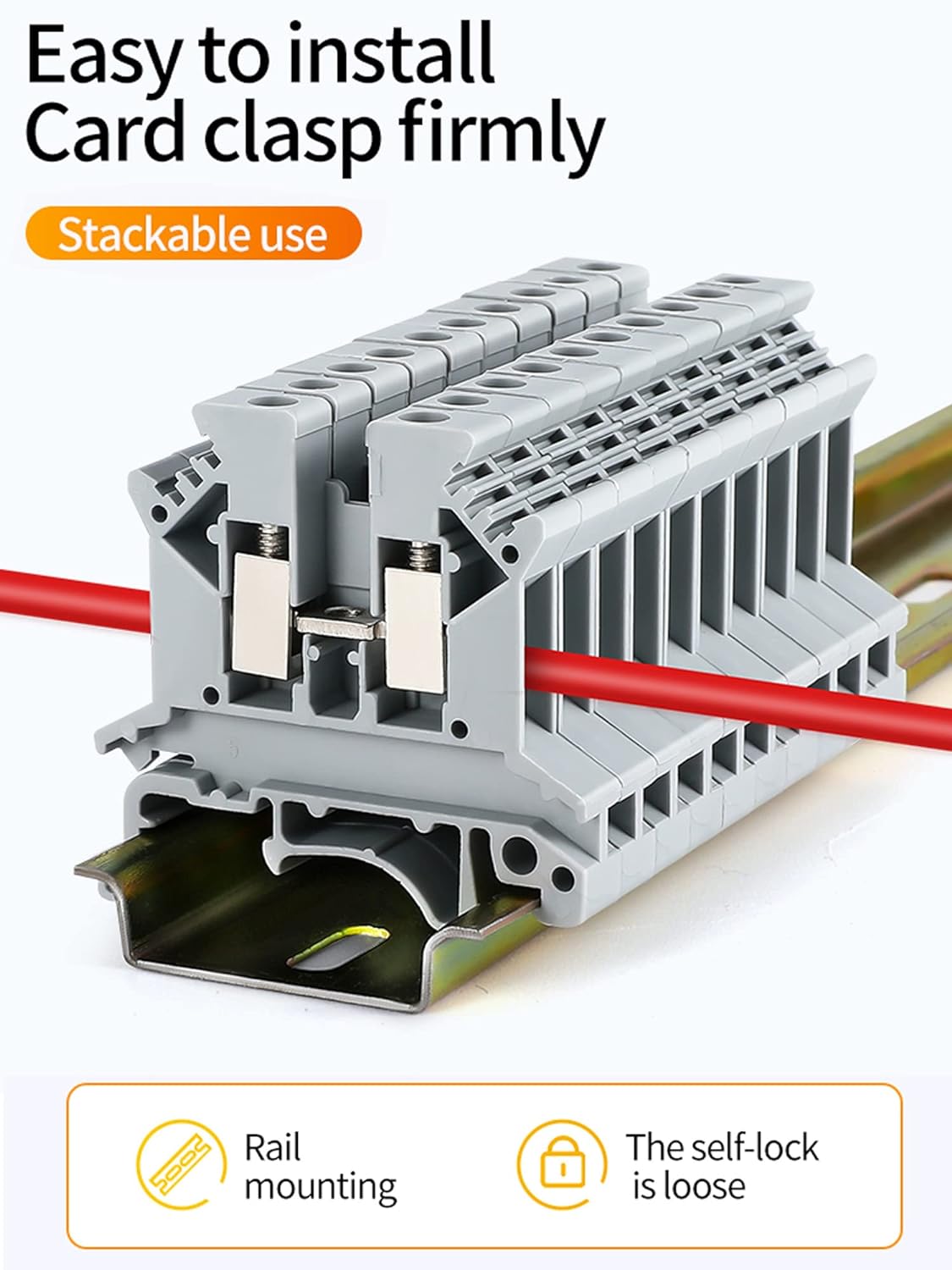 UK2.5B Screw Clamp DIN Rail Terminal Block เทอร์มินอล 10 ชิ้น UK2.5