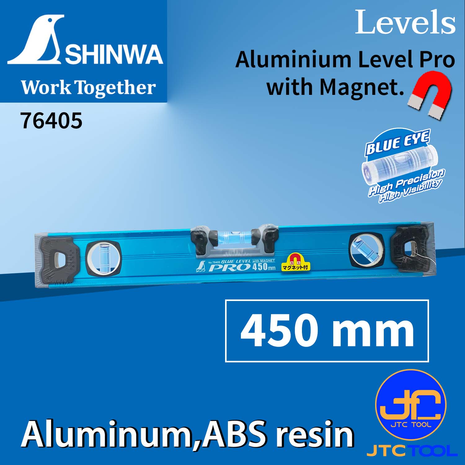Shinwa ระดับนํ้าอลูมิเนียมมีแม่เหล็ก - Aluminium Level Pro with Magnet.