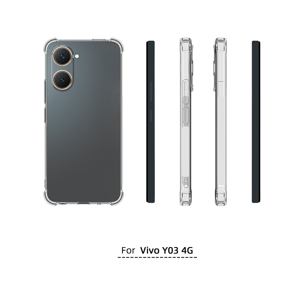เคส Vivo Y03 4G ใสเสริมขอบและมุมกันกระแทก