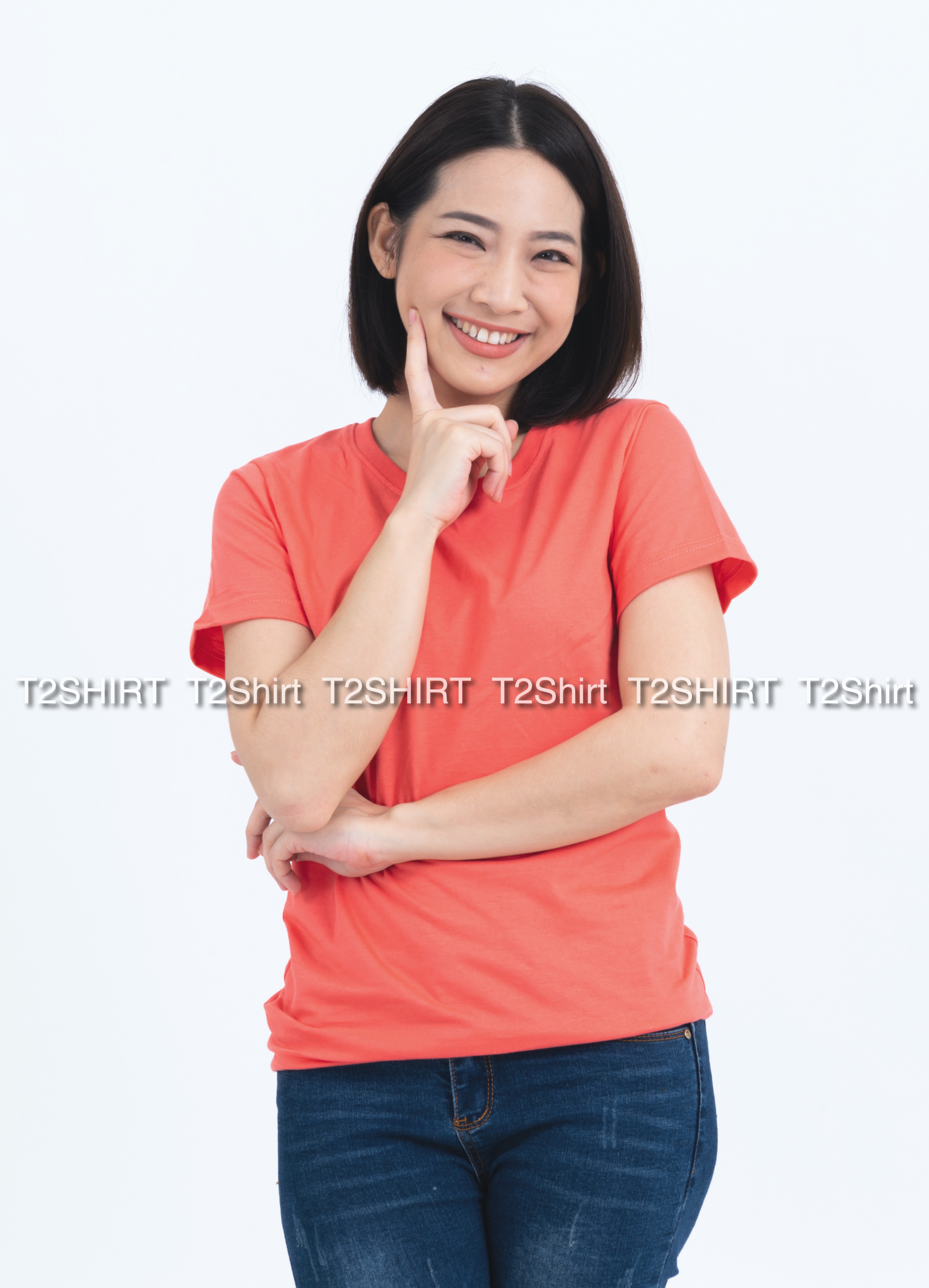 เสื้อยืด คอกลม แขนสั้น สีโอลด์โรส Size XL