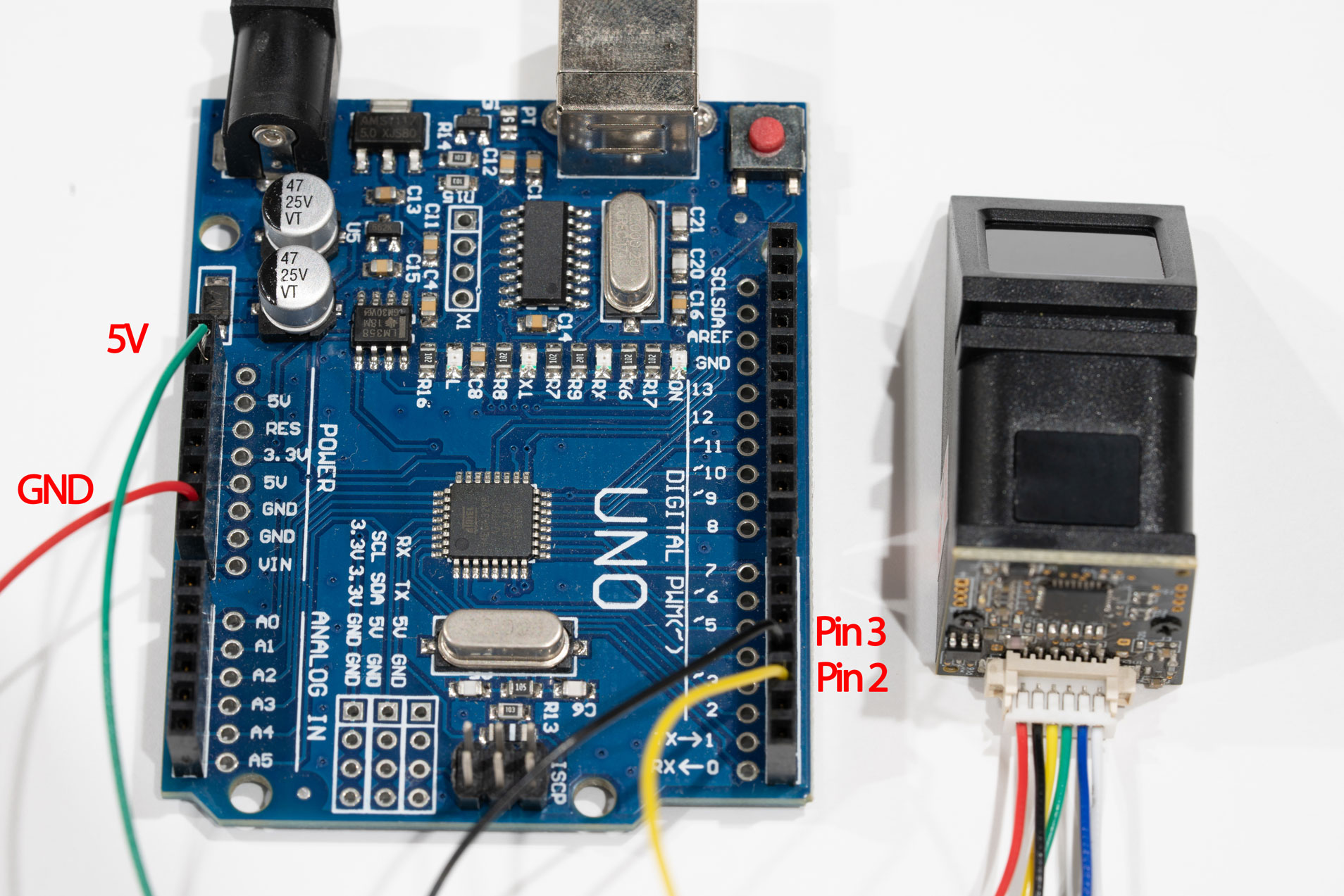 การเชื่อมต่อเซนเซอร์สแกนลายนิ้วมือ (Fingerprint Sensor) กับ Arduino Uno R3