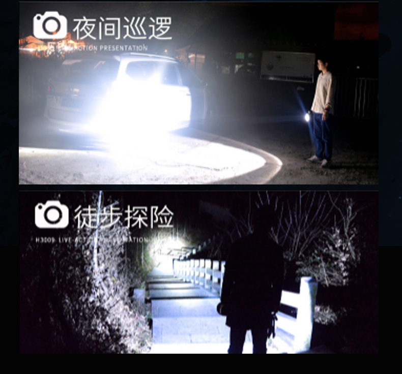 ไฟฉายสะพาย และจับถือ หลอด LED Luminus SST-40 H3009 B Edition พร้อมขาตั้ง พร้อมปลั๊กเสียบกับ USB