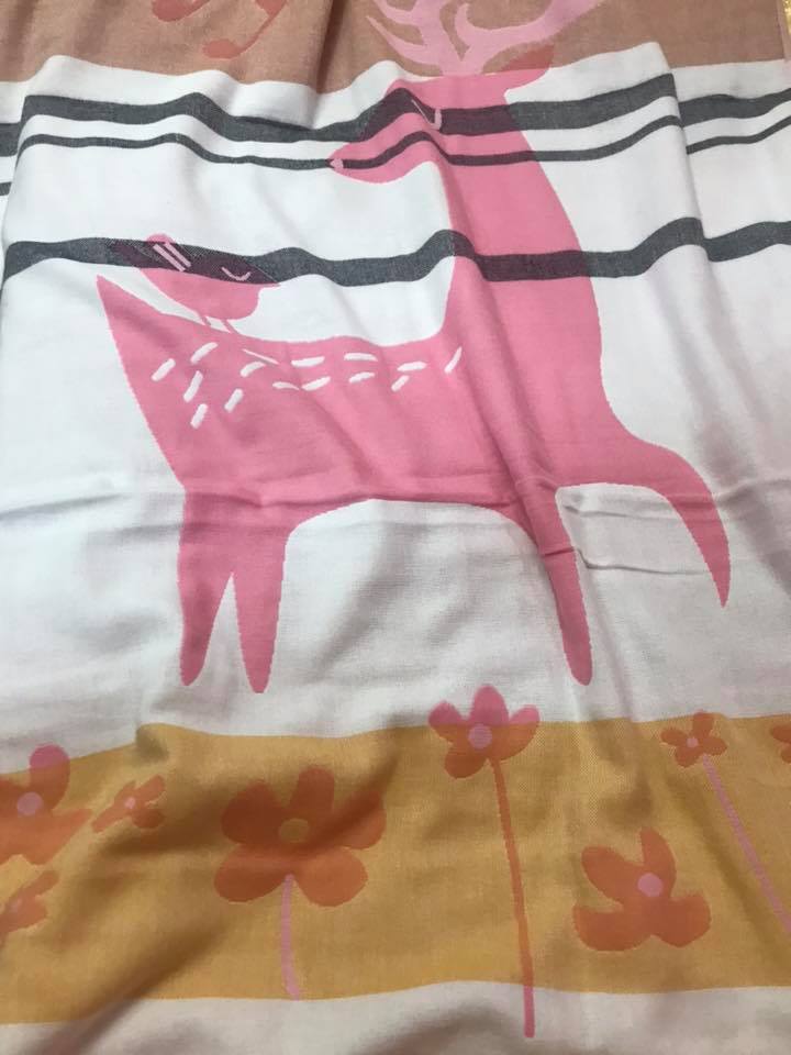 ผ้าเช็ดตัวผ้าฝ้ายสาลู ทอ 3 ชั้น ลายน่ารัก นุ่มมาก เด็กเล็กใช้ได้