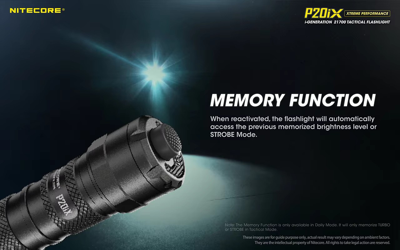 ไฟฉายพกพาแรงสูงขนาดเล็ก กระชับมือ Nitecore P20ix หลอด Cree XP-L2 V6 4 หลอด 4000 Lm