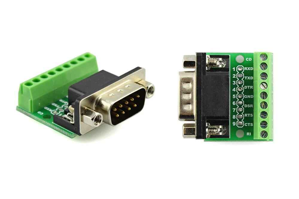 หัวแปลง DB9 (RS232 RS485) ตัวผู้-ตัวเมีย เป็น Terminal 9 ช่อง