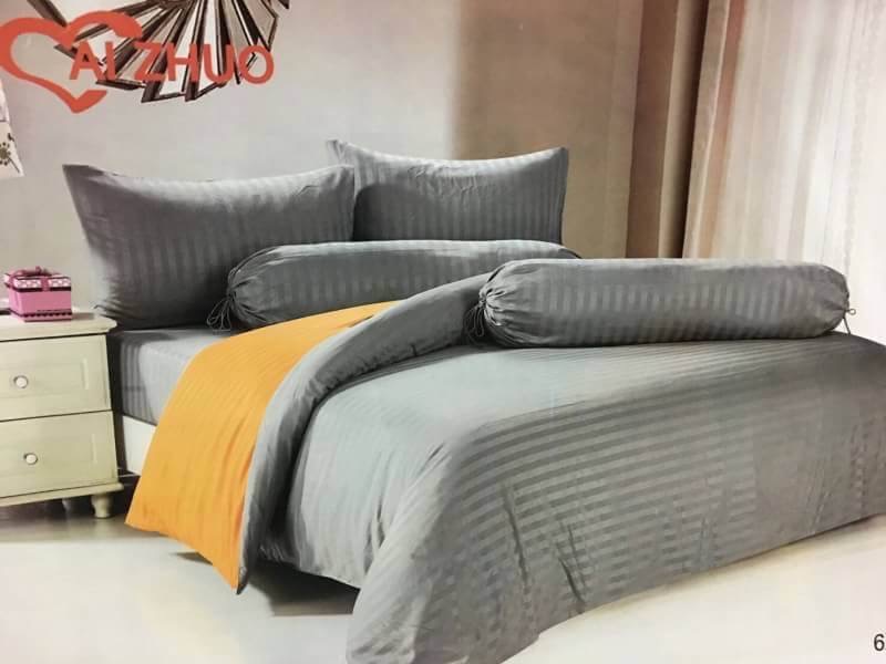 ชุดผ้าปูลายริ้ว ผ้าห่ม 7ฟุต ทูโทน สีสวย เกรดพรีเมี่ยม 4ดาว