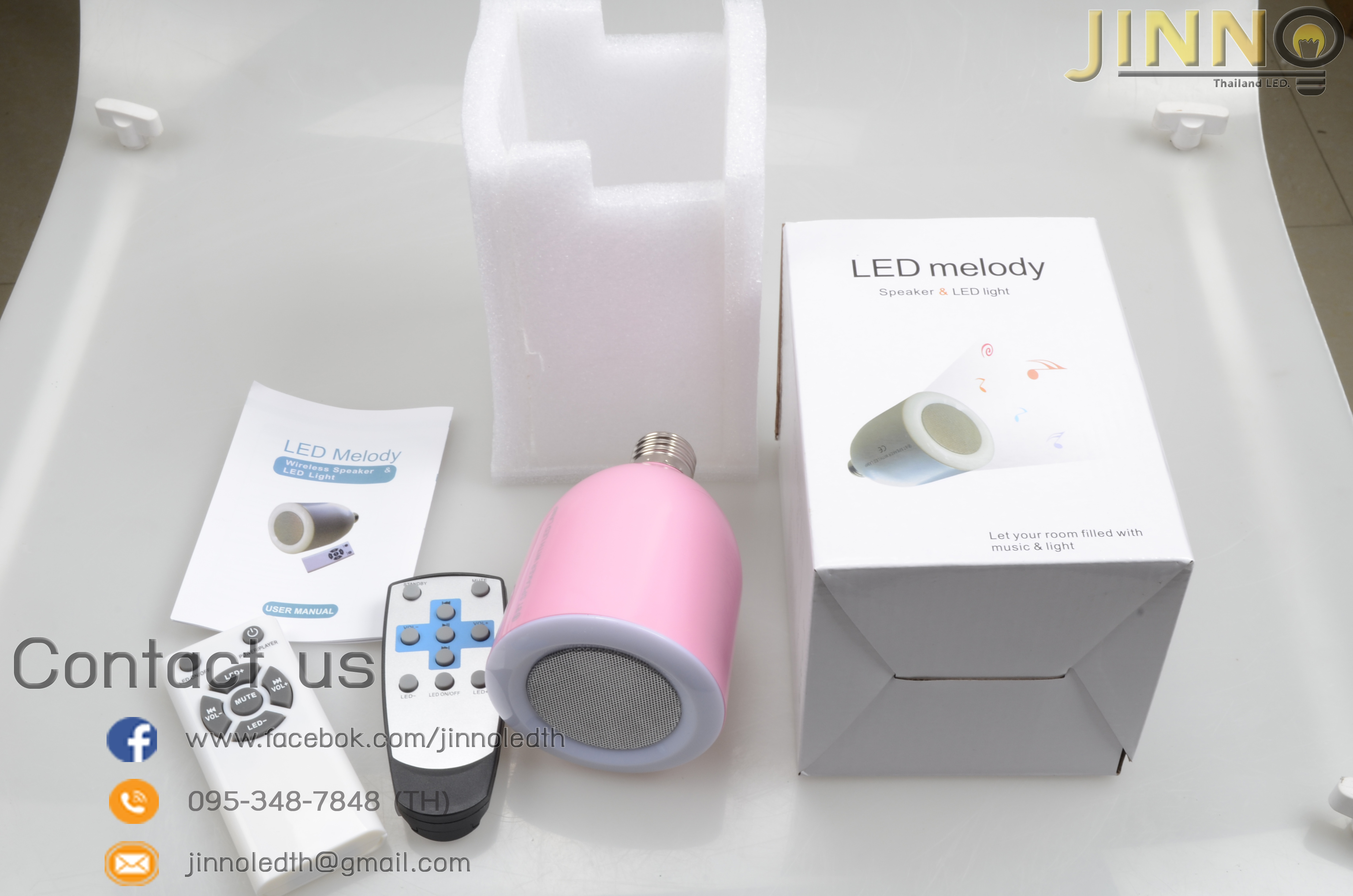 2 in 1 ไฟ LED ลำโพงบลูทูธ Led bluetooth speaker สีขาว Led bluetooth speaker สีชมพู/Pink body/Wram White light