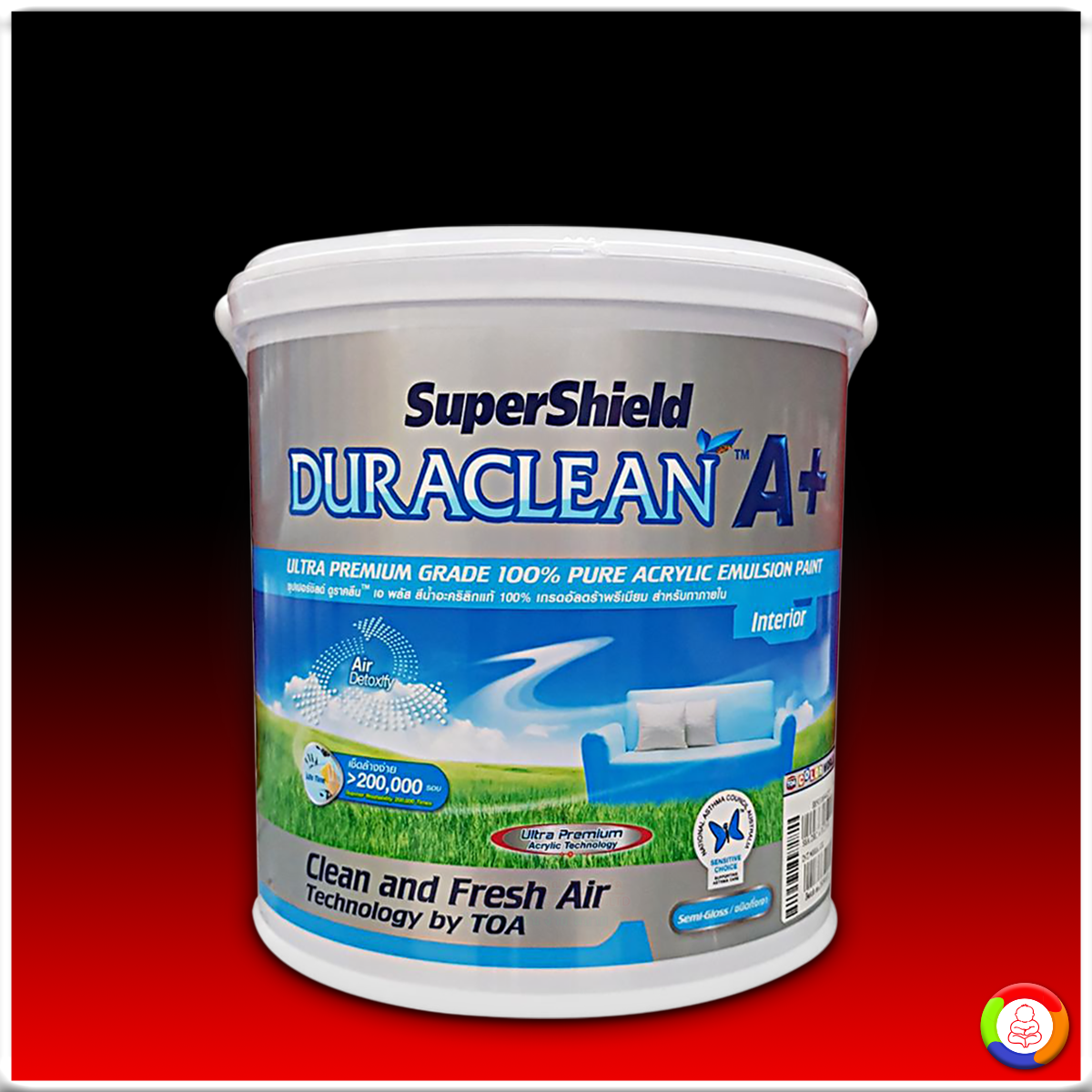 SuperShield Duraclean A+ Semi-Gloss ซุปเปอร์ชิลด์ ดูราคลีน เอ พลัส สีน้ำอะคริลิก ชนิดกึ่งเงา