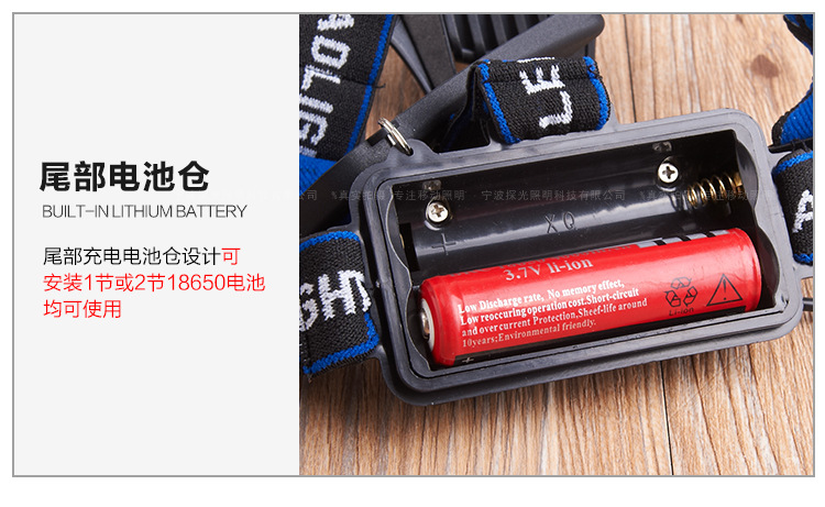 ไฟฉายคาดหัวแรงสูง แบบ 1 หลอด ปรับขยายได้ หลอด t6