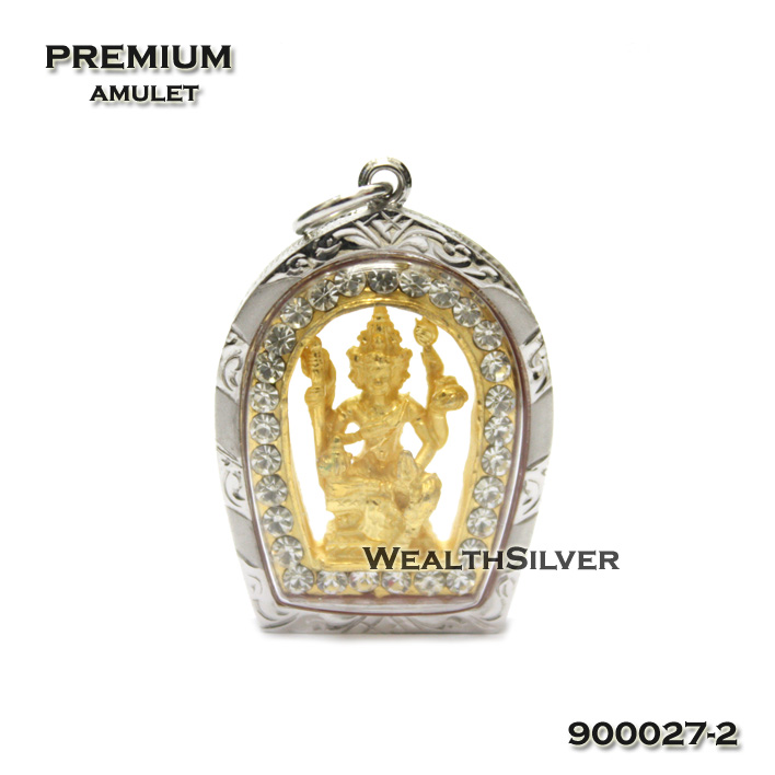 จี้พรีเมี่ยมพระพรหมล้อมเพชร องค์ทอง L