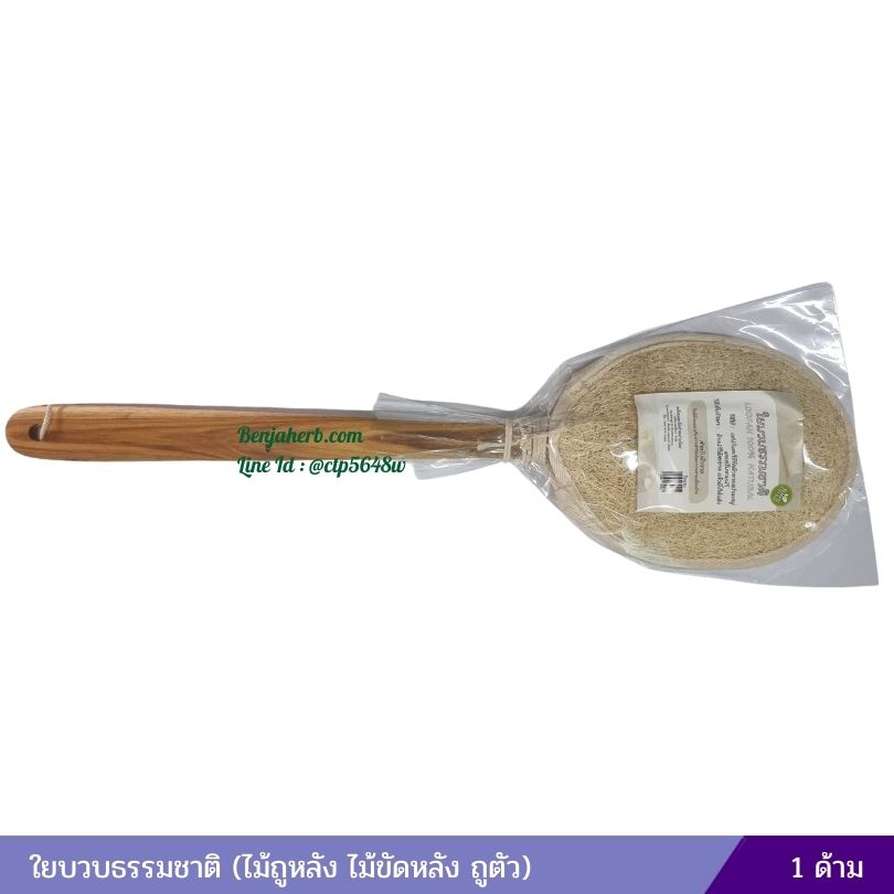 ใยบวบธรรมชาติ วงรีมีด้าม (ไม้ถูหลัง ไม้ขัดหลัง ถูตัว)