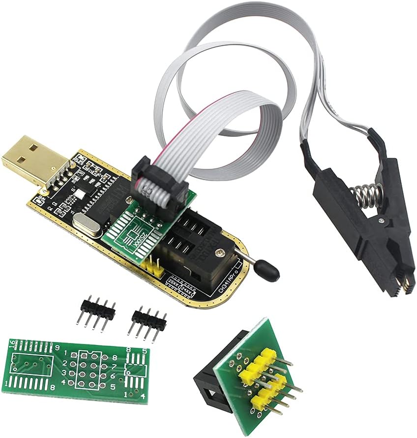 SOP8 SOIC8 Test Clip and CH341A USB Programmer Flash