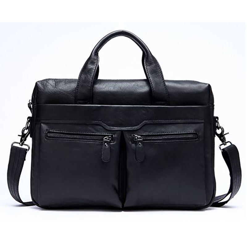 กระเป๋าหนังแท้ สะพายไหล่ผู้ชาย รุ่น 9005 (Black Matte)