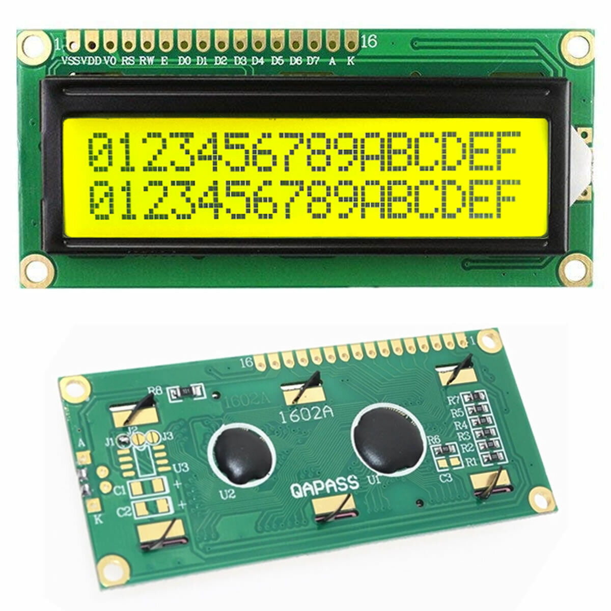 จอแสดงผล 1602 LCD (Yellow Screen) 16x2 LCD พร้อมบัดกรี I2C Adapter