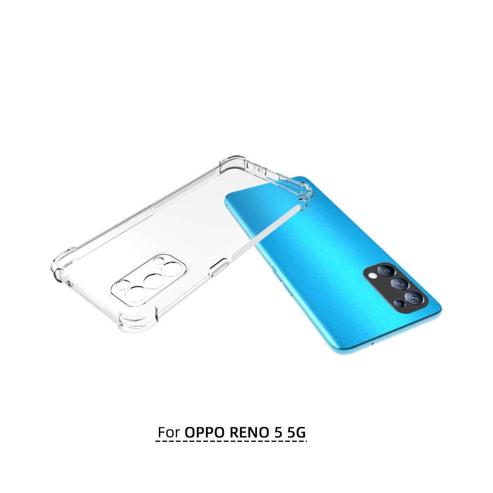 เคส OPPO Reno 5 5G แบบ TPU ใสเสริมขอบและมุมกันกระแทก