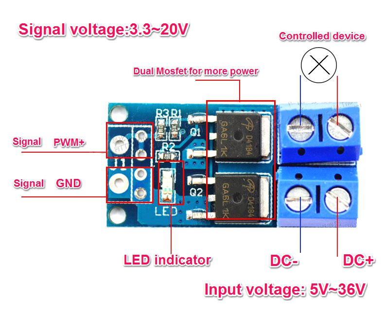 15A 400W MOS FET Trigger Switch Drive Module