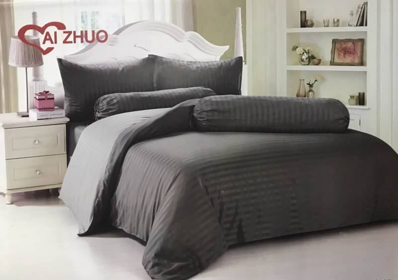 ชุดผ้าปูลายริ้ว ผ้าห่ม 7ฟุต ทูโทน สีสวย เกรดพรีเมี่ยม 4ดาว