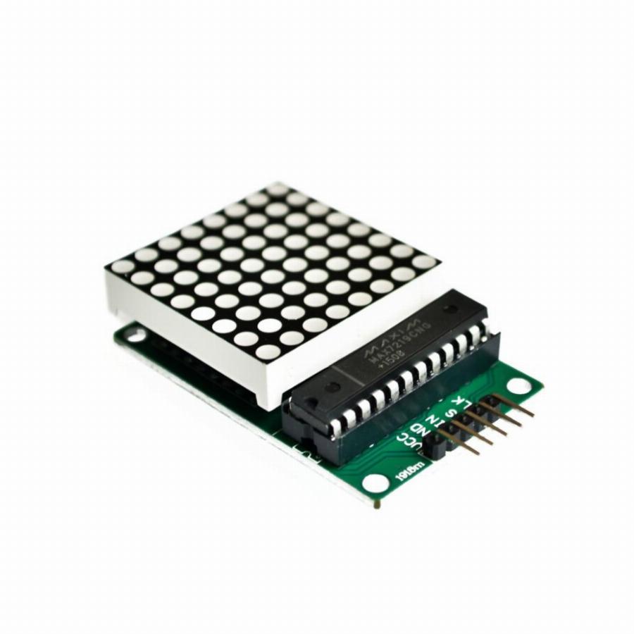MAX7219 IC Driver Module โมดูลแสดงผล LED Dot Matrix 8x8 ขนาด 40mm x 40mm + สาย Jumper