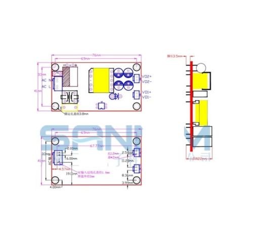12V 5V Fully Isolated Switching Power Supply AC-DC Module 220V to 12V 5V