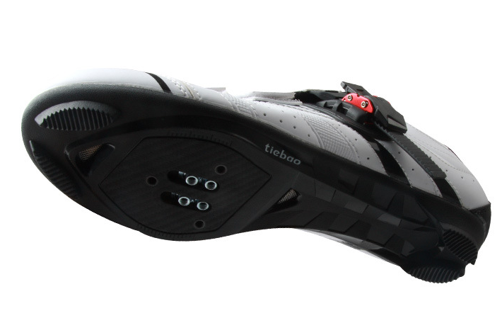 รองเท้าจักรยานหมอบ Tiebao ระบบตัว Lock สีขาว