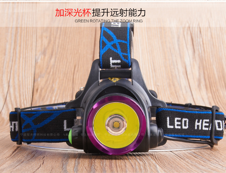 ไฟฉายคาดหัวแรงสูง แบบ 1 หลอด ปรับขยายได้ หลอด t6