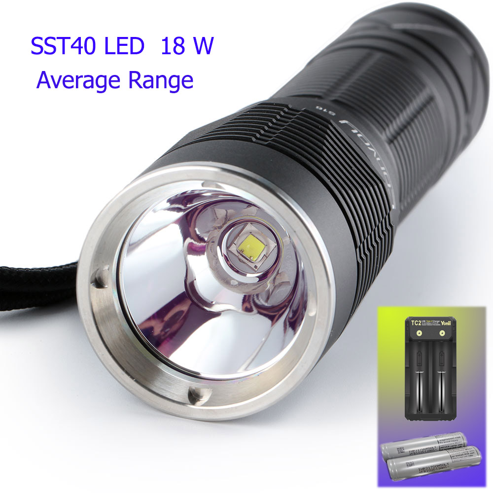 ไฟฉายแรงสูงขนาดเล็ก Convoy S16 หลอด SST-40 6500K 2400 Lm