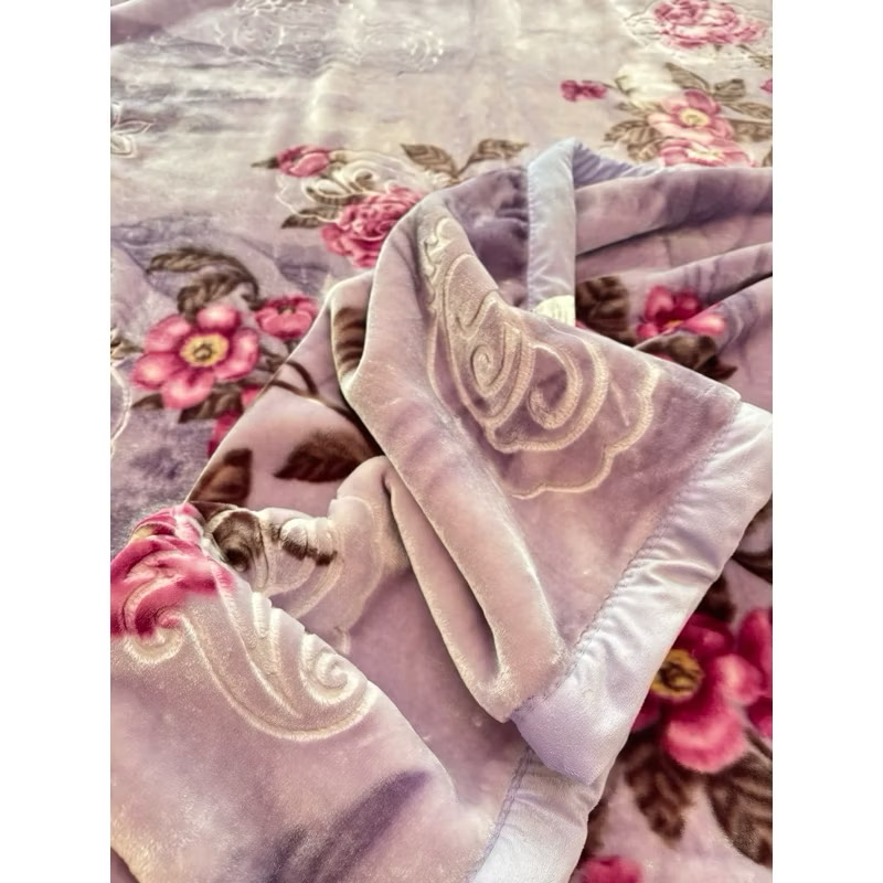 ผ้าห่มขนมิงค์เกาหลี 8 ฟุต 2 ชั้น 4 -4.2 กก. สีสวย ลายสวย ขนนุ่มเนียน