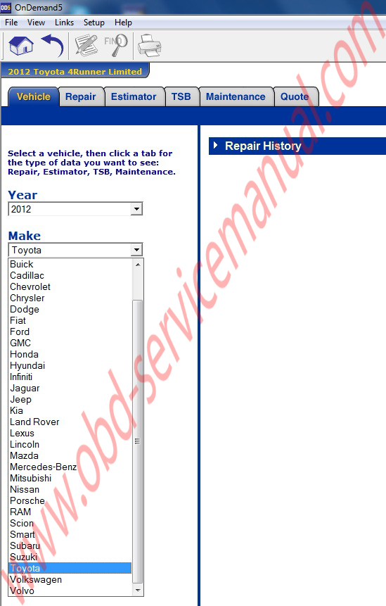 Mitchell Ondemand V.2012 โปรแกรมรวม คู่มือซ่อม และวงจรไฟฟ้า (service repair manual & wiring diagram) รถยนต์หลากหลายยี่ห้อ