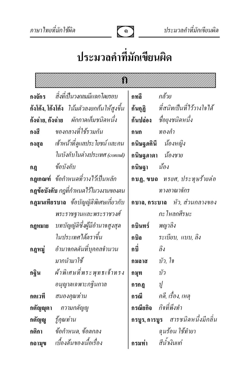 ภาษาไทยที่มักใช้ผิด โดย พ.ศ.พัฒนา