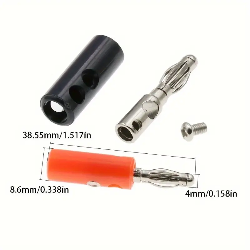 Banana Jack 4mm ตัวผู้ 1 คู่ (ดำ-แดง)