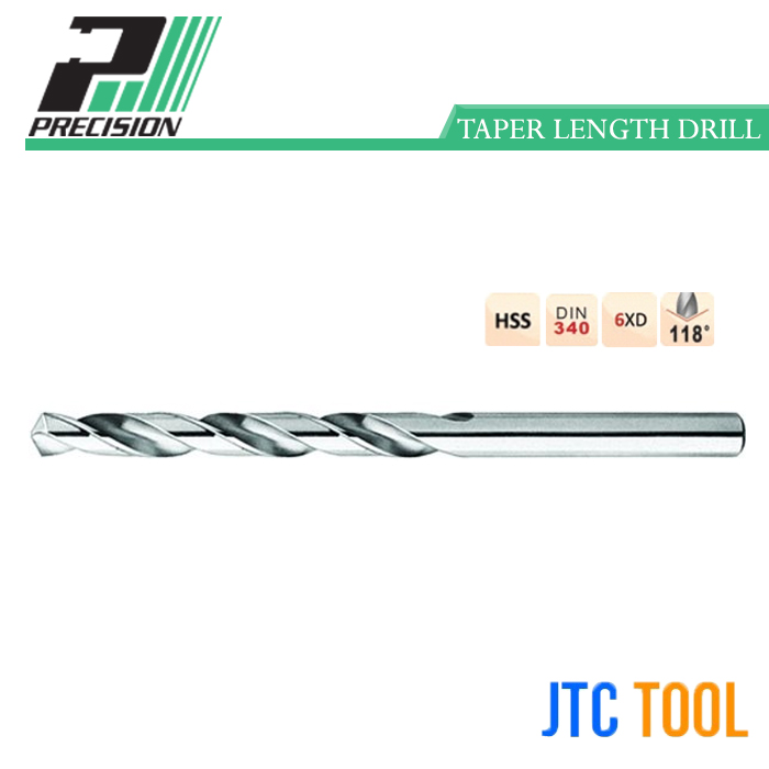 ดอกสว่านไฮสปีดเจาะเหล็กก้านกลมตรงยาวพิเศษ - General Purpose Taper Length No.5ATL [Brand: Precision]