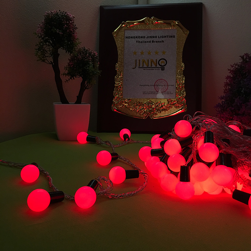 ส่งฟรี ไฟเชอรี่led ไฟปิงปองled 50 ลูก : ขนาด 2.2 ซม - สีแดง /Ping pong ball led 50 leds : 2.2 cm. size - Red