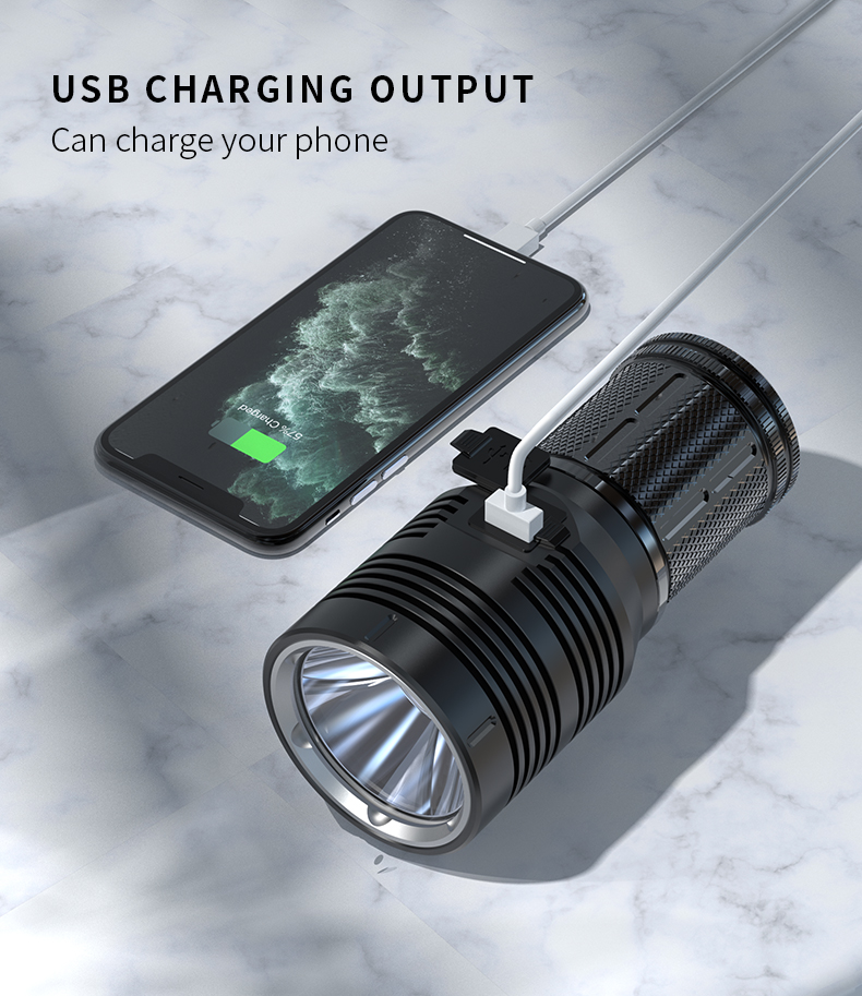 ไฟฉายจับถือ ขนาดกลาง Natfire GTR30 P90 LED 3000 LM