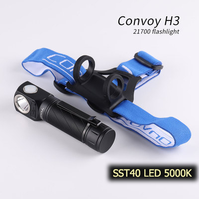 ไฟฉายคาดศีรษะแรงสูง Convoy H3 SST40 LED , สีของแสง 5000K