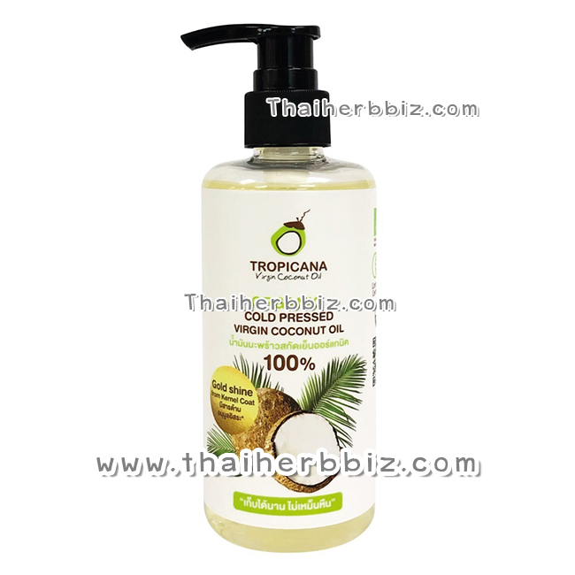 น้ำมันมะพร้าวบริสุทธิ์สกัดเย็นออร์แกนิค ทรอปิคานา ออยล์ 250 มล. TROPICANA Virgin Coconut Oil