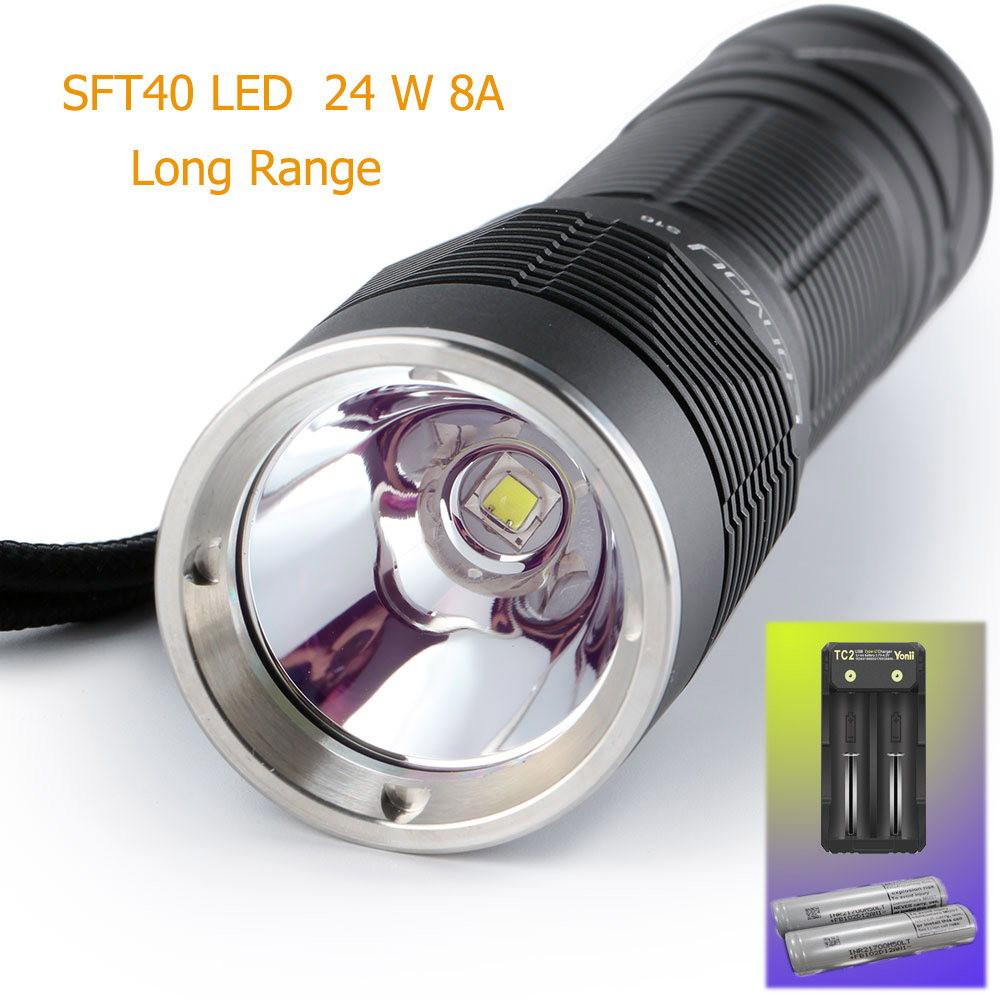 ไฟฉายแรงสูงขนาดเล็ก Convoy S16 หลอด SFT-40 6000K 2000 Lm 24 W