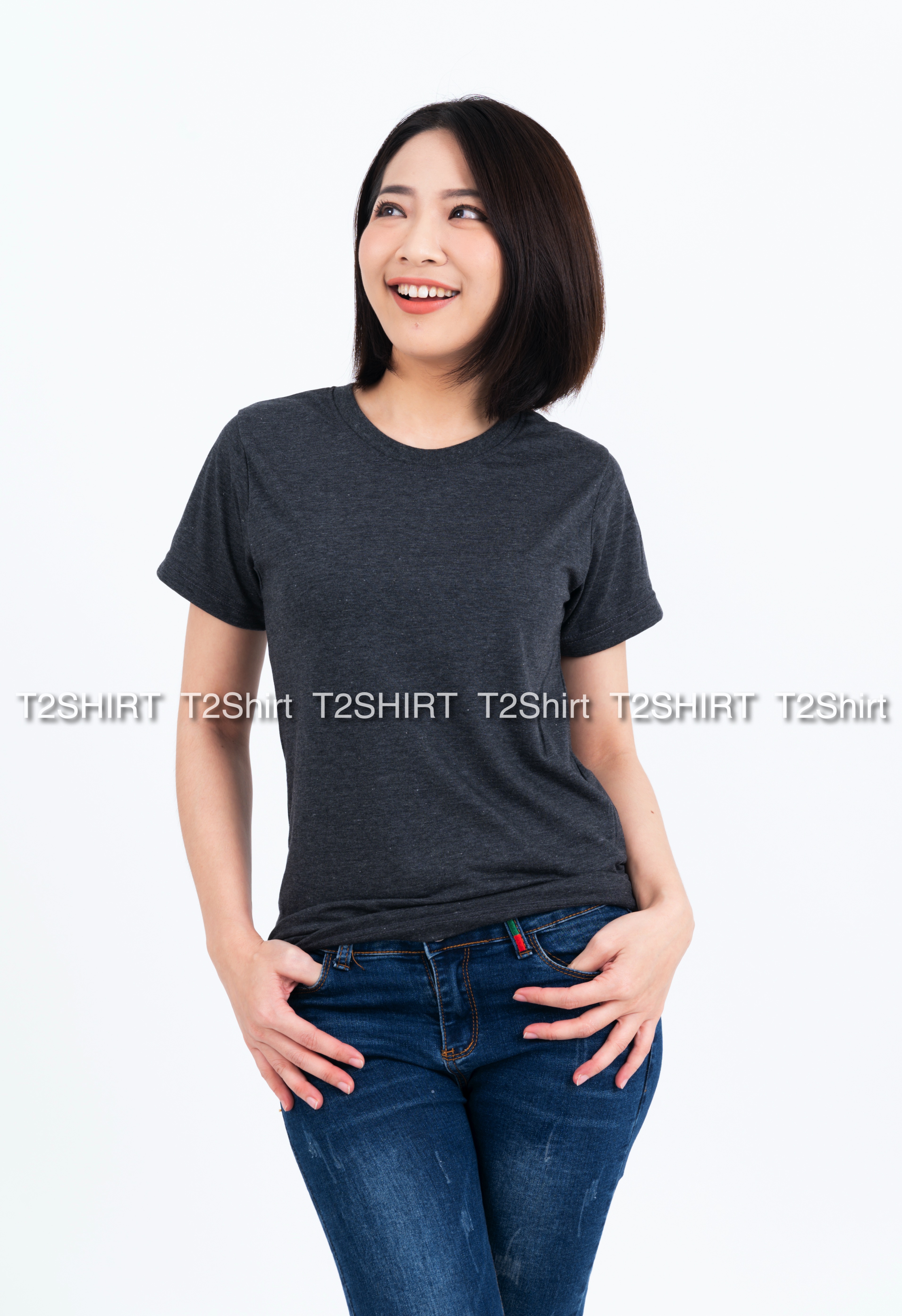 เสื้อยืด คอกลม แขนสั้น สีดำท็อปดาย Size 4XL