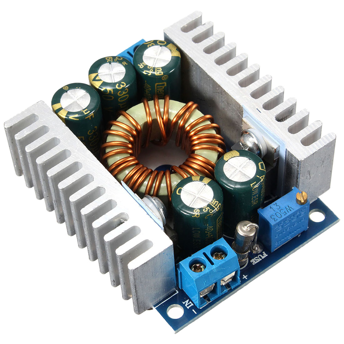 โมดูลแปลงไฟลง Step Down 5-40V to 1.2-36V 12A DC-DC Adjustable Power Supply Module