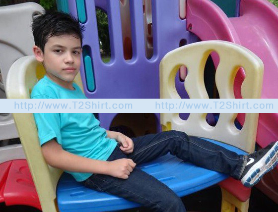 เสื้อยืดเด็ก คอกลม แขนสั้น สีเขียวมิ้นต์ Size S