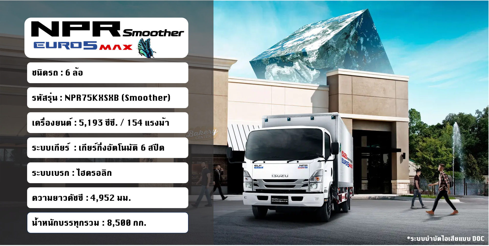 ISUZU NPR EURO 5 Max (คัชซียาว 4.9 เมตร) Smoother
