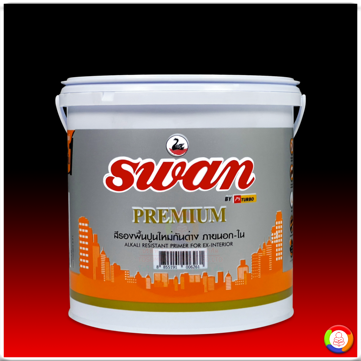 สีเทอร์โบ สีรองพื้นปูนใหม่ สวอน พรีเมี่ยม Turbo Swan Premium Alkali Resistant Primer (1 GL.)