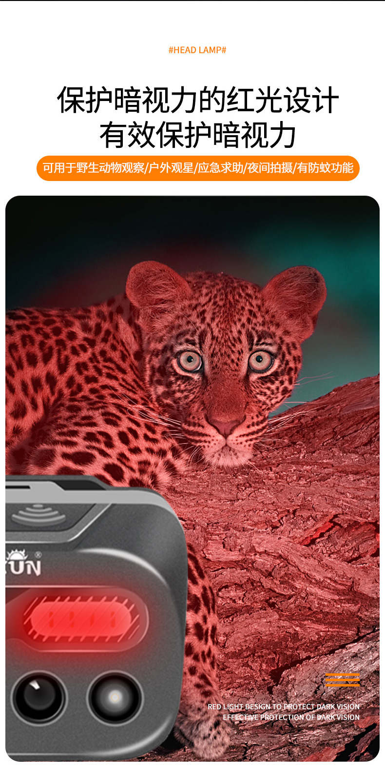 ไฟฉายคาดศีรษะแรงสูง W08 Gray MD Edition สีเทา