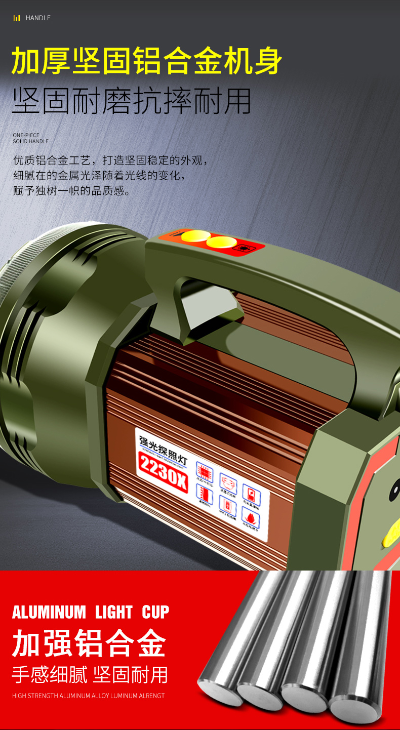 ไฟฉายจับถือ และสะพาย ขนาดใหญ่ Han Guang 2230G New Version