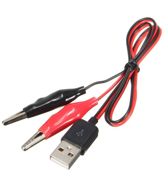 สาย USB ปากจรเข้ Alligator Clip to USB Male Cable 60cm