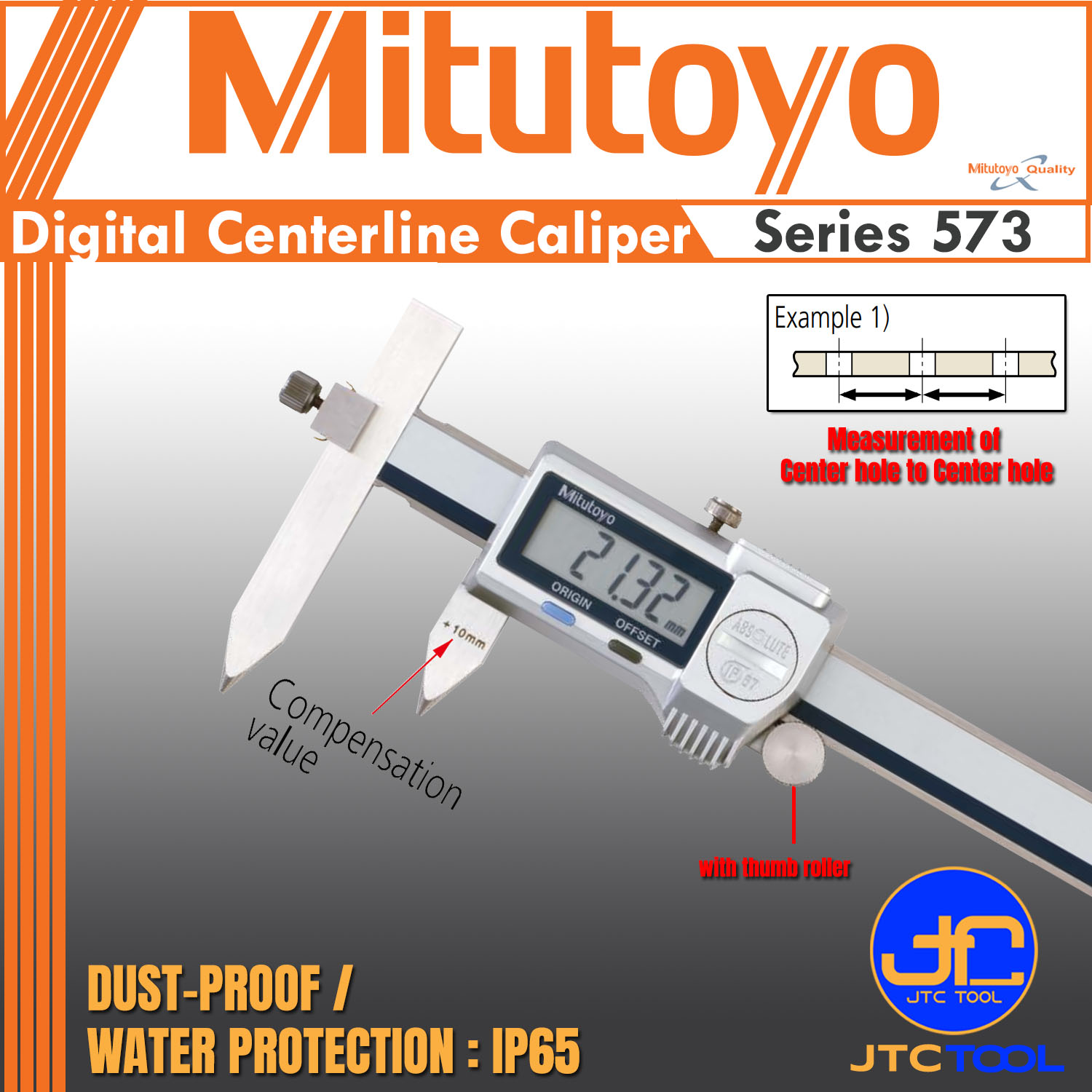 Mitutoyo เวอร์เนีย คาลิเปอร์ปากปรับได้ - Offset Centerline Caliper Series 573,536